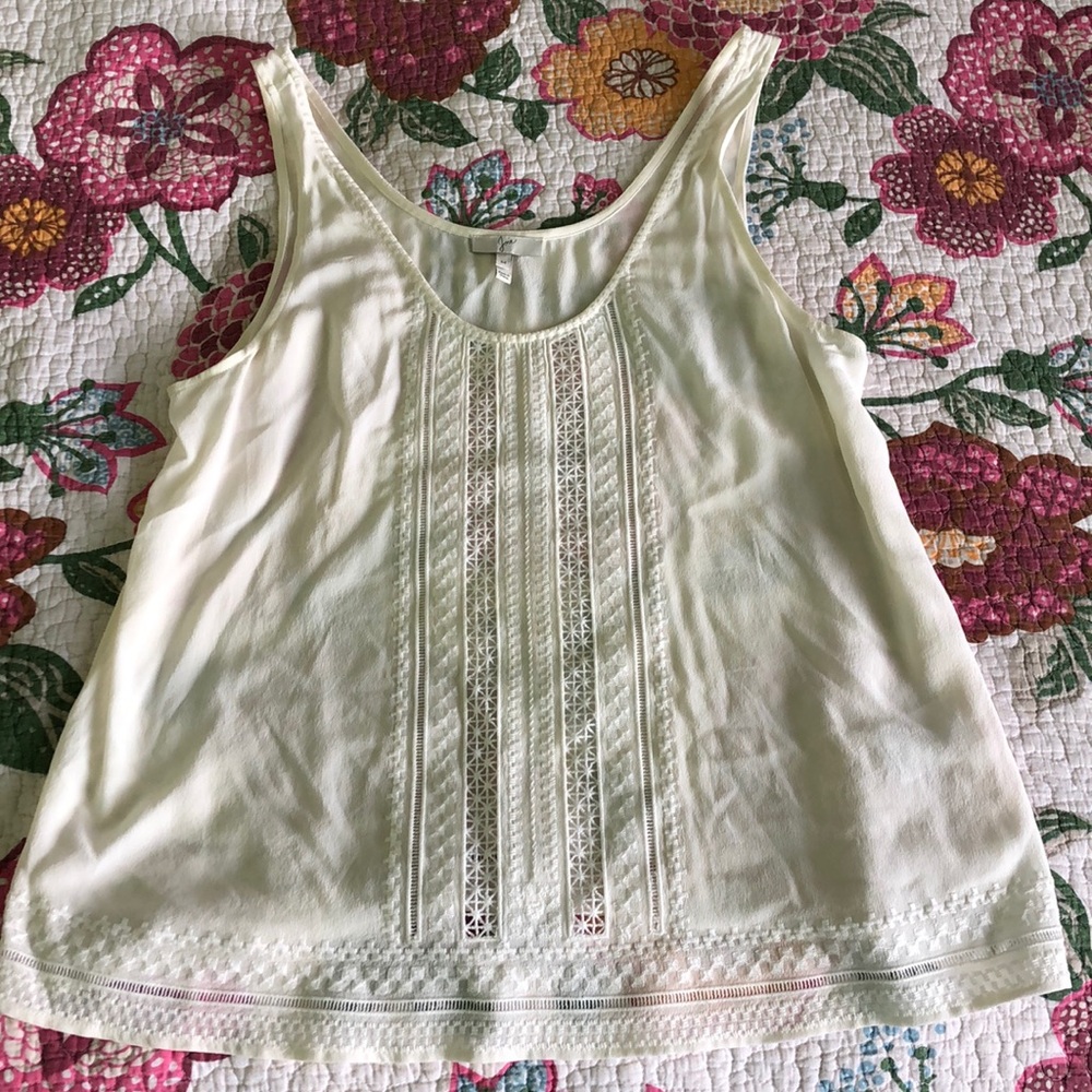 Gorgeous Cream Joie 100% Silk Top Size M
